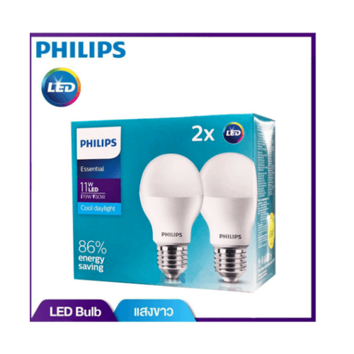 PHILIPS หลอดแอลอีดีบัล์บ ESS LED BULB 11W E27 6500K 230V 2CT/6 APR