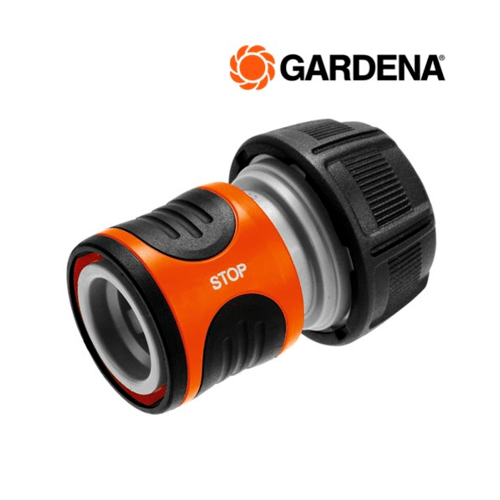 GARDENA ข้อต่อสวม แบบมีระบบหยุดน้ำในตัว ขนาด 3/4” (19มม.) สีส้มดำ