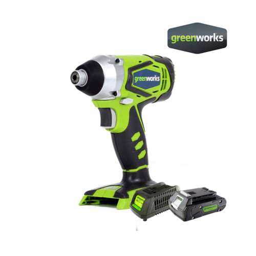 GREENWORKS สว่านกระแทก ขนาด 24V พร้อมแบตเตอรี่และแท่นชาร์จ 32047