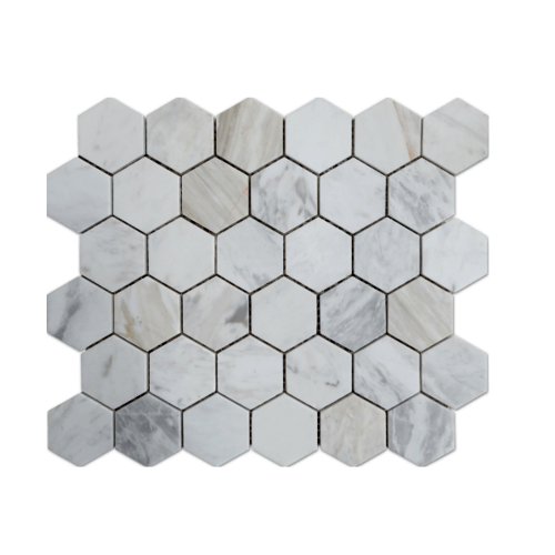 หินธรรมชาติ 30x30 โมเสคหินอ่อนไวท์วีนัส ผิวขัดมัน NSD-NMI-101