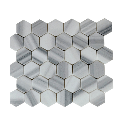 หินธรรมชาติ 30x30 โมเสคหินอ่อนไวท์มามาร่า ผิวขัดมัน NSD-NMI-023
