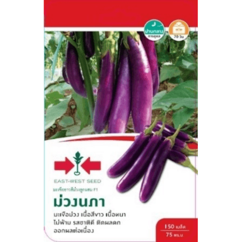 ศรแดง มะเขือยาวสีม่วงลูกผสม ม่วงนภา F1 - สีขาว