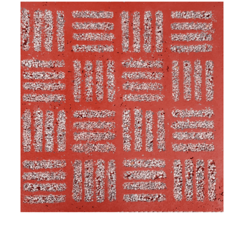 CONTEXTURE หินล้างแกะลาย จักสาน 001ขนาด 30x30x3.2ซม. สีแดง
