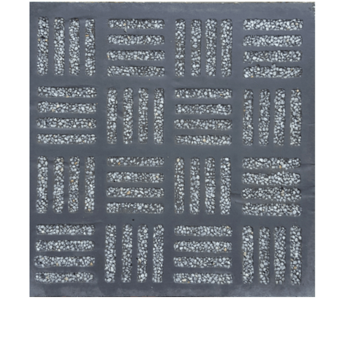 CONTEXTURE หินล้างแกะลาย ขนาด30x30x3.2 จักสาน 002 สีเทา