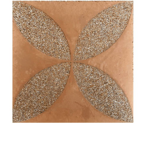 CONTEXTURE หินล้างแกะลาย ดอกรัก 004 ขนาด30x30x3.2ซม. สีน้ำตาลอ่อน