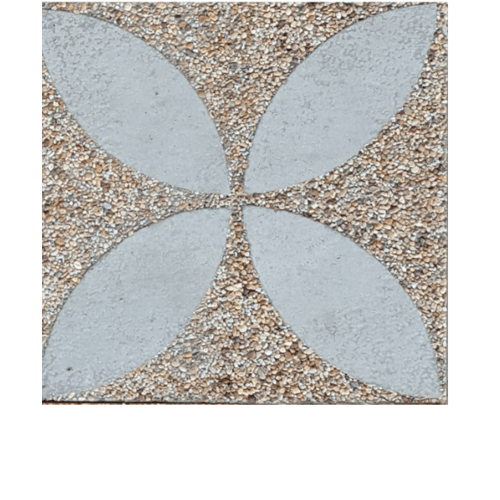 CONTEXTURE หินล้างแกะลาย ขนาด30x30x3.2ซม. ดอกรัก 006 สีเทาอ่อน