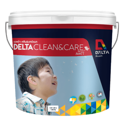 Delta สีน้ำอะครีลิค เดลต้า คลีน&แคร์ ทาภายใน ด้าน เบส D 9 ลิตร