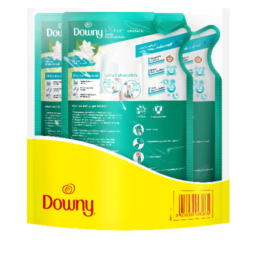 DOWNY น้ำยาปรับผ้านุ่ม แบบเติม สูตรตากในร่ม ขนาด 490  มล. สีเขียว (แพ็ค 2 แถม 1)