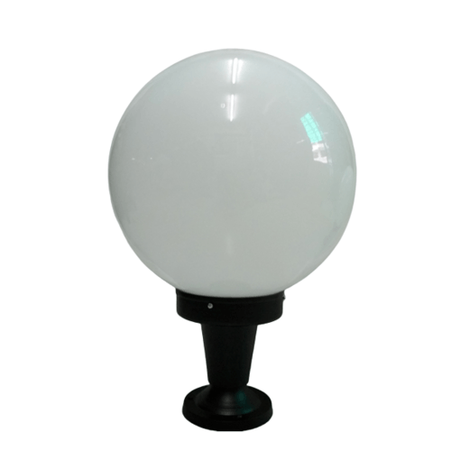 The Sun โคมไฟหัวเสาถ้วย 14 นิ้ว แก้วกลม ขามิเนียม รุ่น PA14/1-B สีดำ