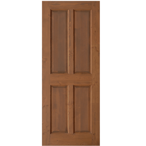 D2D ประตูไม้ดักลาสเฟอร์บานทึบ 4 ฟัก ขนาด 80 x 200cm. Eco Pine Ezero12 สีเบรินแอช