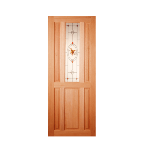 Masterdoors ประตูกระจกไม้สยาแดง ขนาด 80 x 200 cm. SS01/2 ธรรมชาติ