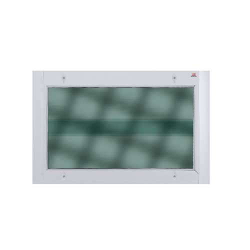A PLUS PLATINUM หน้าต่างอะลูมิเนียม บานเกล็ดซ้อน (1ช่อง) A-P/005 70x45ซม. สีขาว พร้อมมุ้ง