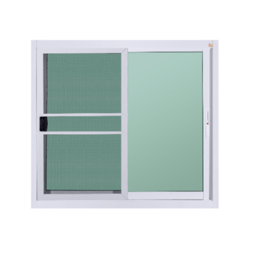 (AS) A PLUS LIKE หน้าต่างอะลูมิเนียม บานเลื่อน SS LIKE-003 120x108ซม. สีขาว พร้อมมุ้ง