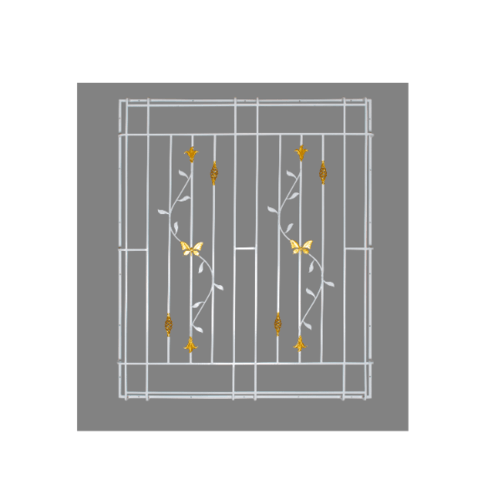 A PLUS เหล็กดัดหน้าต่าง ลายตะกร้อ W2013 (ติดครอบ) 120x150ซม. สีขาว