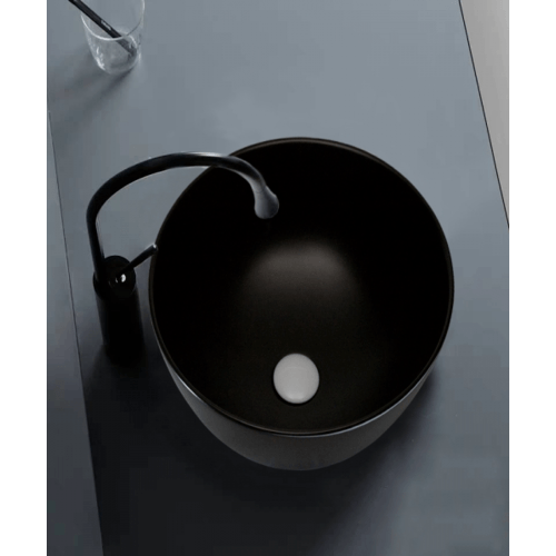 Verno อ่างล้างหน้าวางบนเคาน์เตอร์ก๊อกนอกอ่าง รุ่น เมแกน  VN-601C-YA สีดำแมท