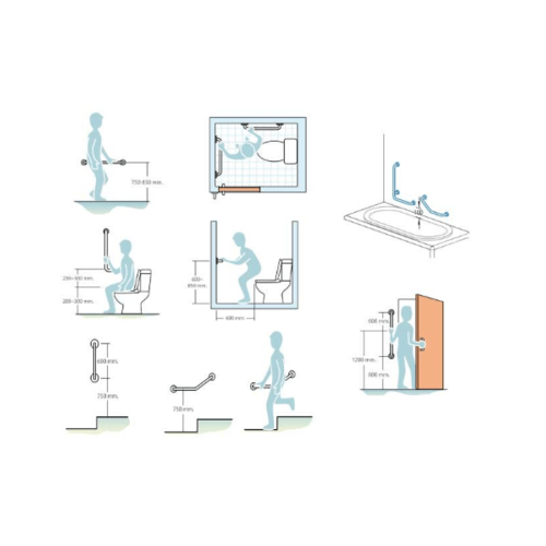 Verno ราวทรงตัวรูปตัว L รุ่น PQS-HT09 ขนาด 47x62 ซม. หนา 32 มม. ไม้สน