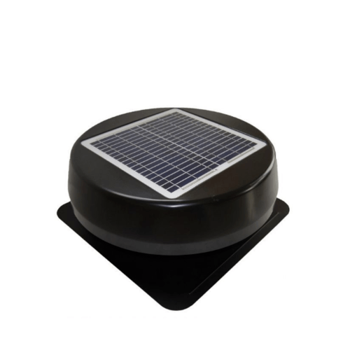 EILON พัดลมระบายอากาศโซล่าเซลล์ติดหลังคา 18W (Round Housing Cap) SN2013010R สีดำ