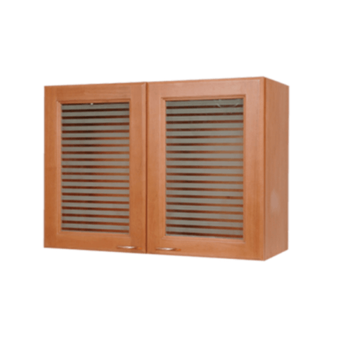 MJ ตู้แขวนบานกระจกตรง 80x0x60 ซม. W608G-CH สีเชอร์รี่