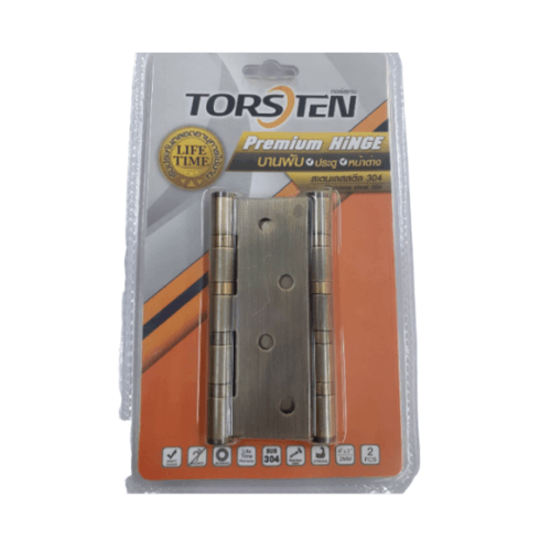 TORSTEN บานพับสเตนเลสเกรด304 ขนาด 4x3x2mm 2ชิ้น สีทองเหลืองรมดำ HSS304-4320BZ2