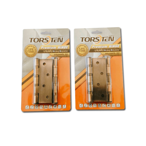 TORSTEN บานพับสเตนเลสเกรด304 4x3x2mm 2ชิ้น สีทองแดงโบราณ HSS304-4320RC2