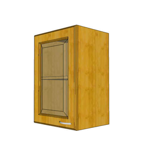 MJ ตู้แขวนบานกระจกตรงใส 40x0x60 ซม. W604GL-T สีสัก