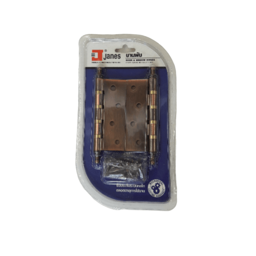 JANES บานพับ แกนเล็ก หัวจุก แพ็ค 2 4x3x4-4BB Ac สีน้ำตาลเข้ม
