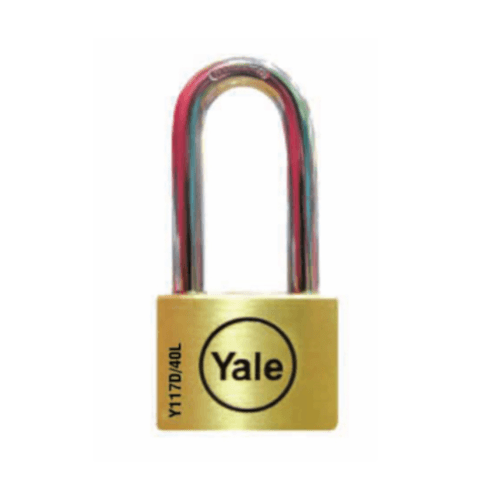 YALE กุญแจคล้องทองเหลือง ขนาด 40 มม.ห่วงยาว รุ่น Y117D/40/150/1 สีทองเหลือง