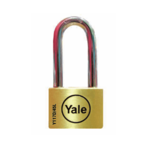 YALE กุญแจคล้องทองเหลือง ขนาด 45 มม.ห่วงยาว รุ่น Y117D/45/152/1 สีทองเหลือง