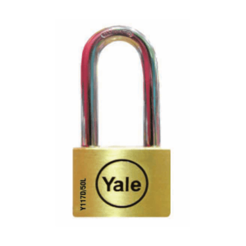 YALE กุญแจคล้องทองเหลือง ขนาด 50 มม.ห่วงยาว รุ่น Y117D/50/162/1 สีทองเหลือง