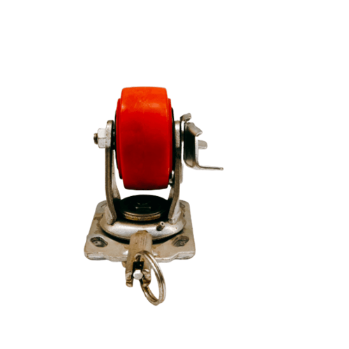 KAMPER ลูกล้อโพลียูรีเทน (PU) แป้นหมุน - มีเบรค รุ่น 1014-100B