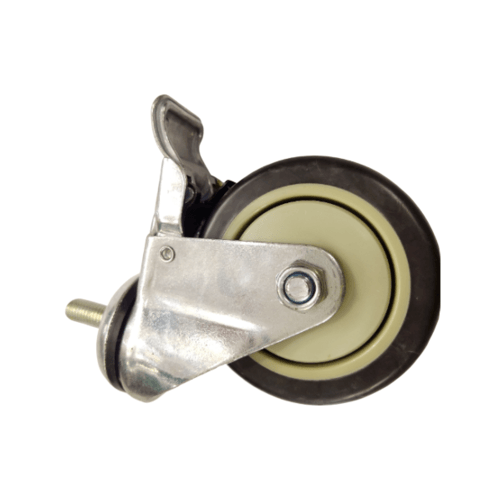 KAMPER ล้อ TPR เกลียวหมุน  มีเบรค 3นิ้ว (77มม) รุ่น 4207-77B