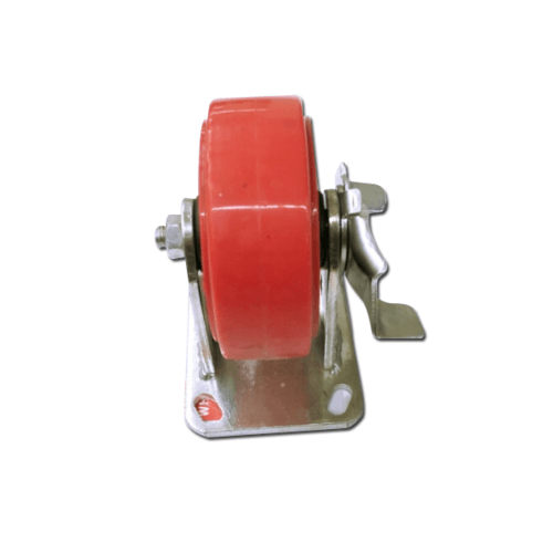 KAMPER ลูกล้อโพลียูรีเทน (PU) แป้นตาย- มีเบรค รุ่น 1053-203B