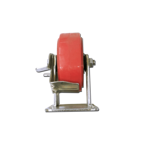 KAMPER ลูกล้อโพลียูรีเทน (PU) แป้นตาย- มีเบรค รุ่น 1053-203B