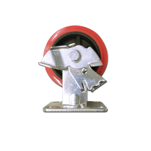 KAMPER ลูกล้อโพลียูรีเทน (PU) แป้นตาย- มีเบรค รุ่น 1053-203B