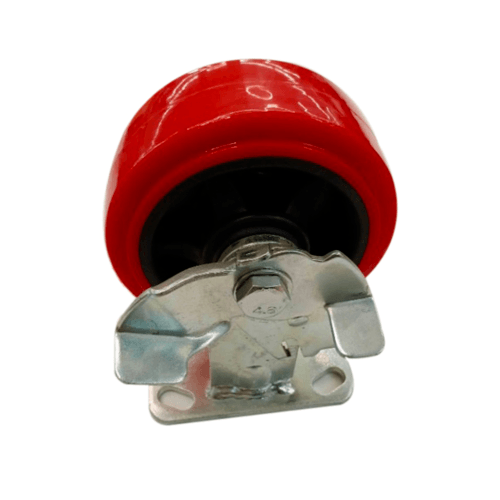 KAMPER ลูกล้อโพลียูรีเทน (PU) แป้นตาย- มีเบรค รุ่น 1053-125B 5 นิ้ว