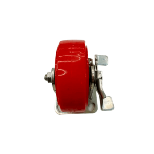 KAMPER ลูกล้อโพลียูรีเทน (PU) แป้นตาย- มีเบรค รุ่น 1053-125B 5 นิ้ว