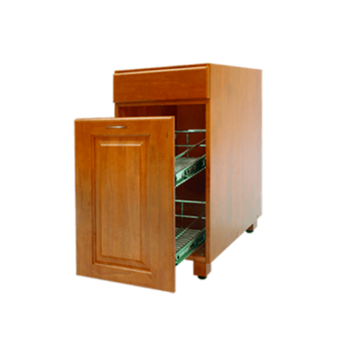 MJ ตู้ลิ้นชักบานทึบตรง-ตะแกรง 40x0x82 ซม. JS-F824ST-CH สีเชอร์รี่
