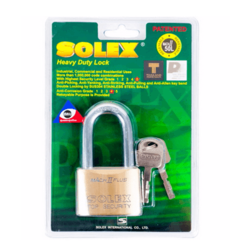 SOLEX กุญแจคล้อง รุ่น  MACH II L PLUS ขนาด50มม.
