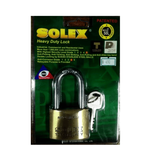 SOLEX กุญแจคล้อง รุ่น  MACH II L PLUS ขนาด 55มม.