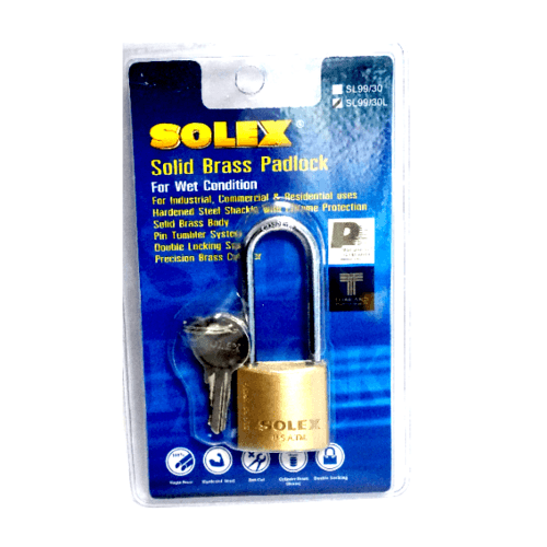 SOLEX กุญแจสปริง - แผง 30 มม. SL 99 L30MM สีทอง
