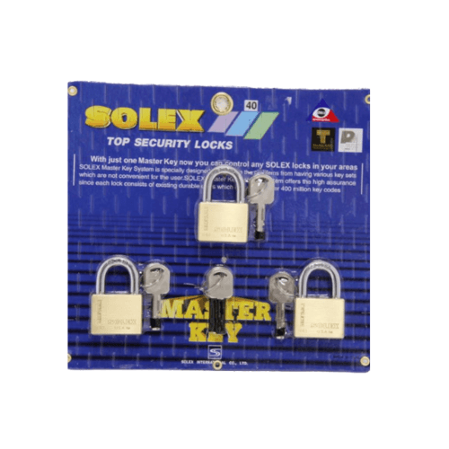 SOLEX กุญแจคล้อง ขนาด 40 มม. MTK 3:1 PLUS สีทอง
