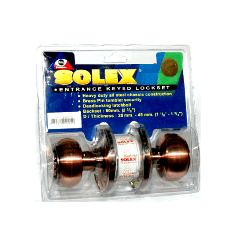 SOLEX ลูกบิดห้องทั่วไป สเตนเลส-304 รุ่น 9790AC สีทองแดงรมดำ (แผง)