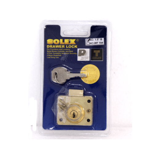 SOLEX กุญแจลิ้นชัก รุ่น DW ขนาด 1.5นิ้วB (แผง)
