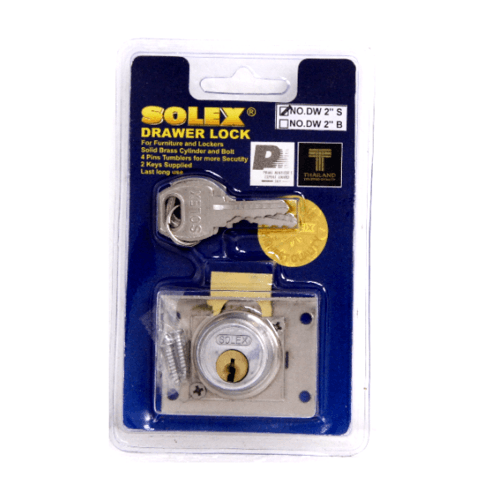 SOLEX กุญแจลิ้นชัก DW ขนาด 2นิ้วS (แผง)