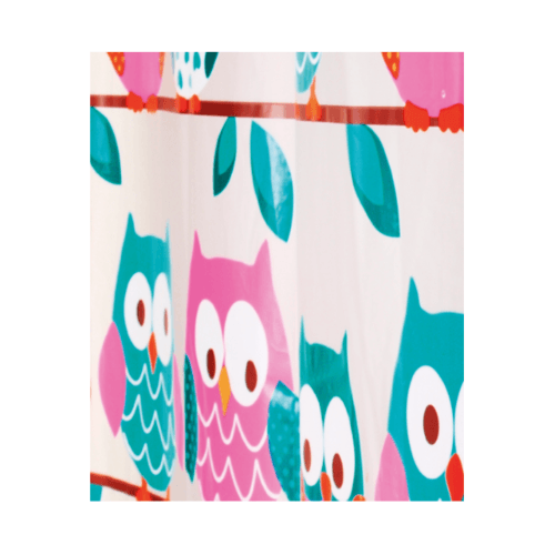 WSP ผ้าม่านห้องน้ำ PEVA ลายนกฮูก รุ่น SCP-1/C4063 ขนาด 180x180 ซม. สีชมพู