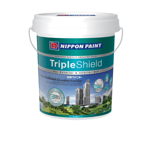 NIPPON สีน้ำทาภายนอก เหลือบเงา เบส C กล Triple Shield ขาว