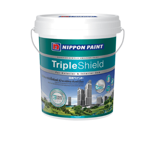 NIPPON สีน้ำทาภายนอก เหลือบเงา เบส D Triple Shield ขาว