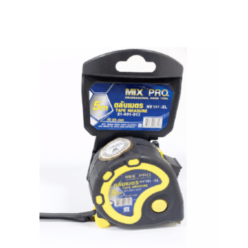MIX PRO ตลับเมตร 5M. HY501-X 5MX25 MM. ดำ-ฟ้า