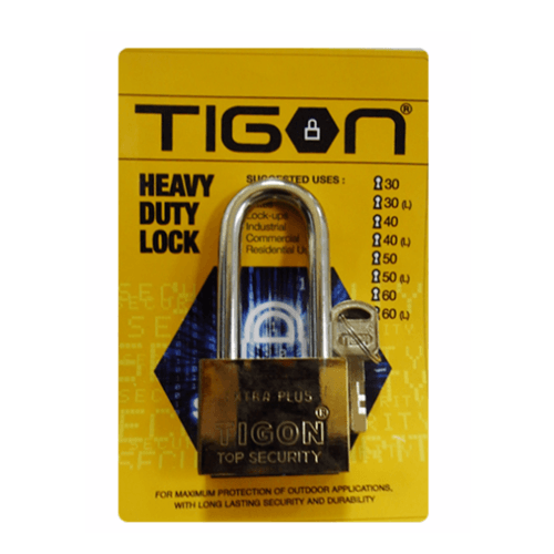 TIGON กุญแจชุบทองคอยาว ขนาด 30 มิล ทองเหลือง