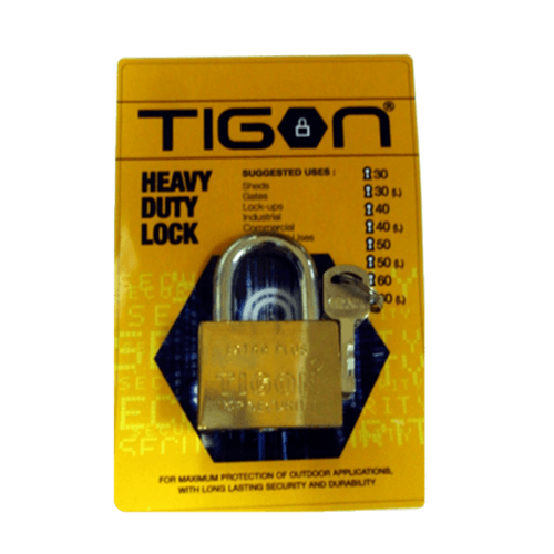 TIGON กุญแจชุบทอง ขนาด 40 มม. คอสั้น -